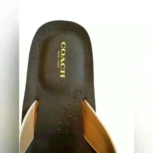 Coach Women’s Size 9 Wedge Sandals Brown/ Tan and Gold Signature C - Picture 2 of 12